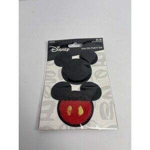Disney 2 Mickeys Icon Ears Iron-On Embroidered Patch New& Sealed